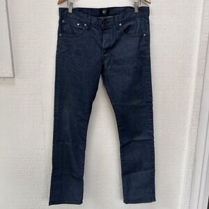 Gramercy Jeans Mens 34x31 Blue Raw Dark Cotton Button Fly Slim Straight Made USA